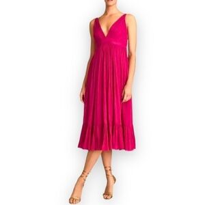 REISS Women's Marie Tonal Stripe Plunge Neck Dress